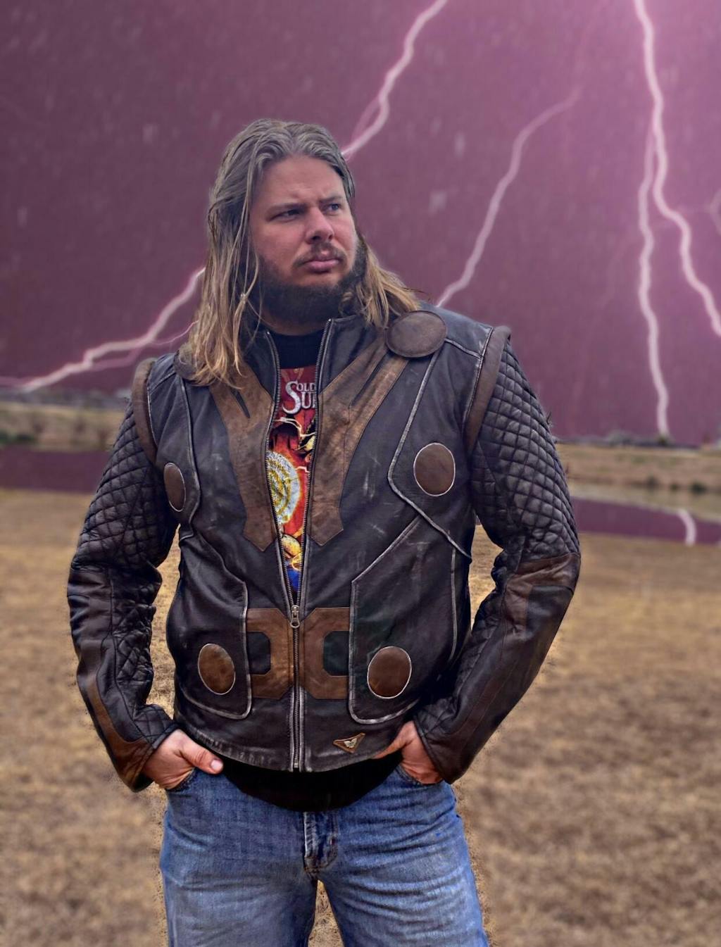 Vintage Quilted Moto Thor Jacket Viking Thor Leather Jacket