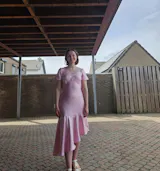 Lorraine dress pale pink silk