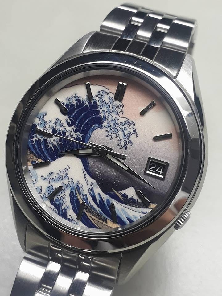 The Great Wave off Kanagawa Dial Date SEIKO Mod Part Lucius