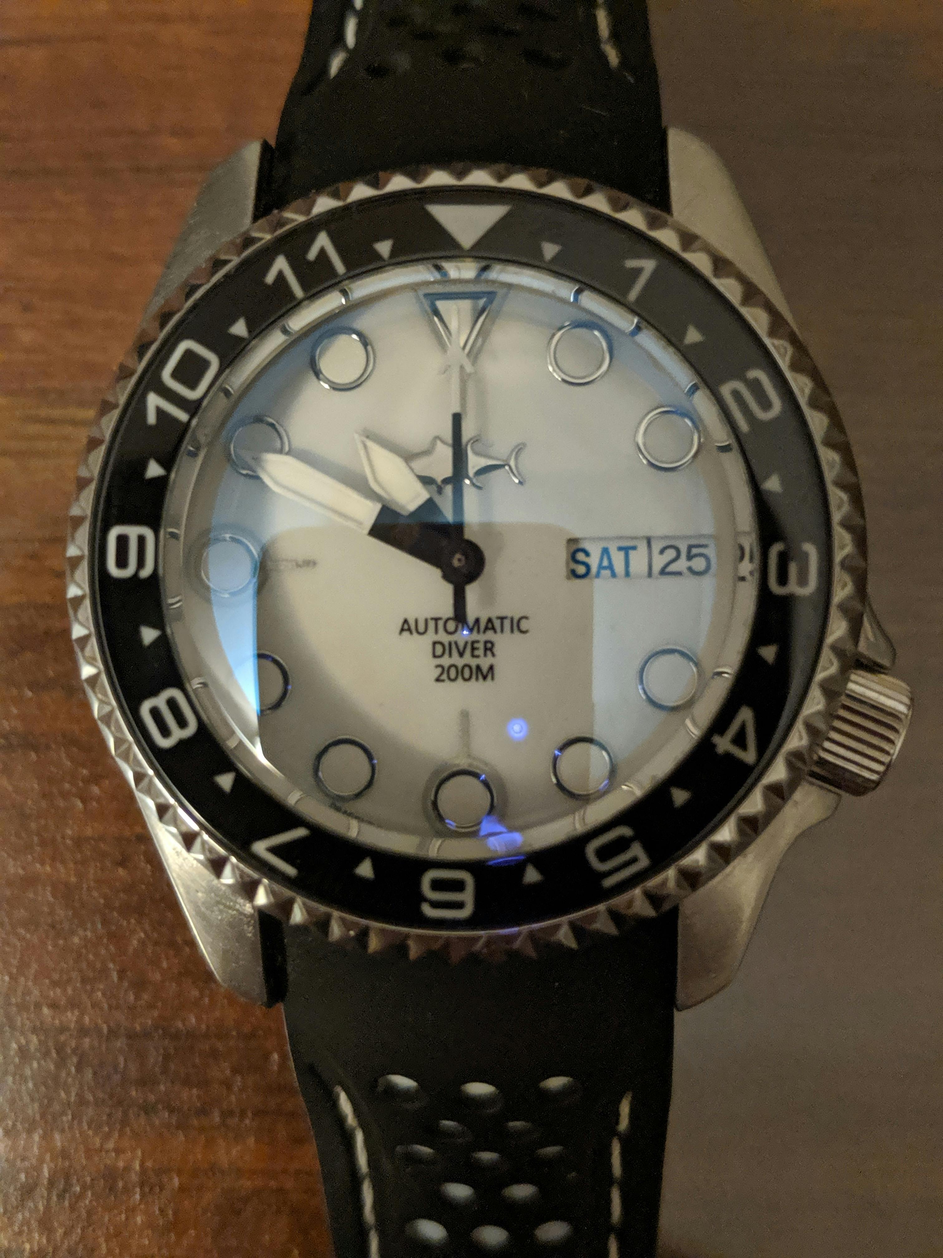 SKX013 Lumed Sapphire Bezel Insert (Flat) - B | Lucius Ateli