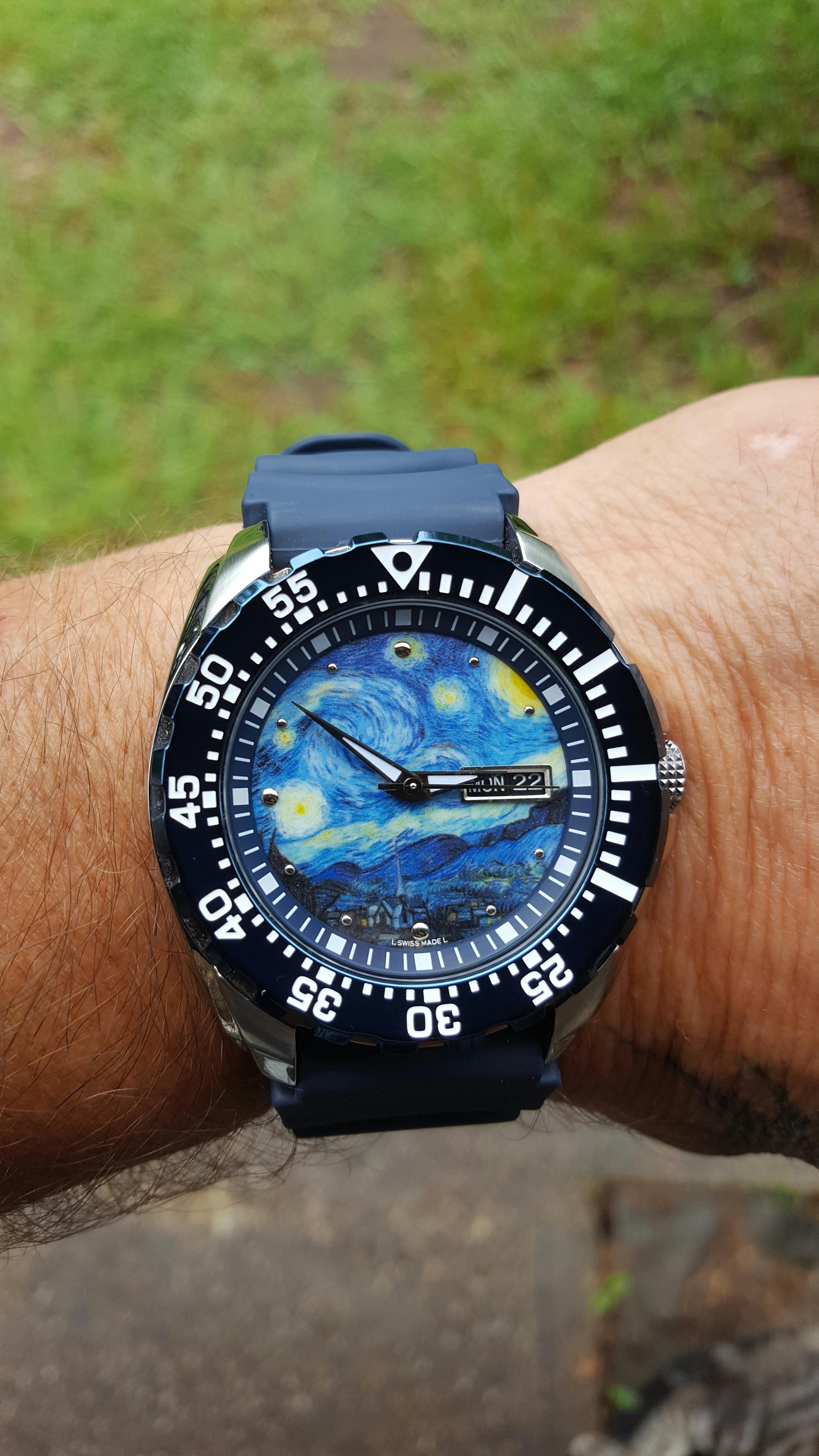 Luminous Starry Night Dial Day Date SEIKO Mod Part Lucius