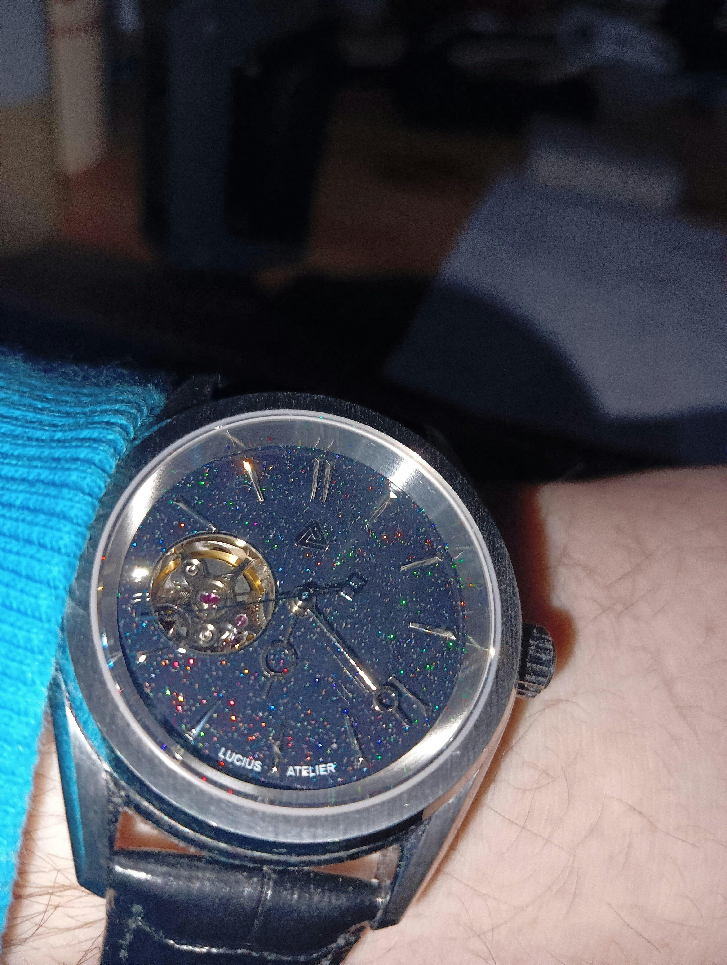 Enamel Stardust Dial v3 - Open Heart - Lucius Atelier