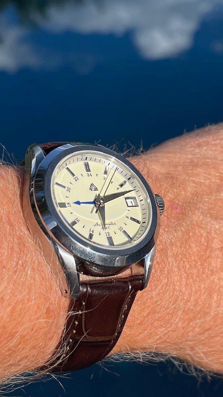 Grand Seiko GMT Dial - Vintage Enamel Biege [For NH34] - Lucius