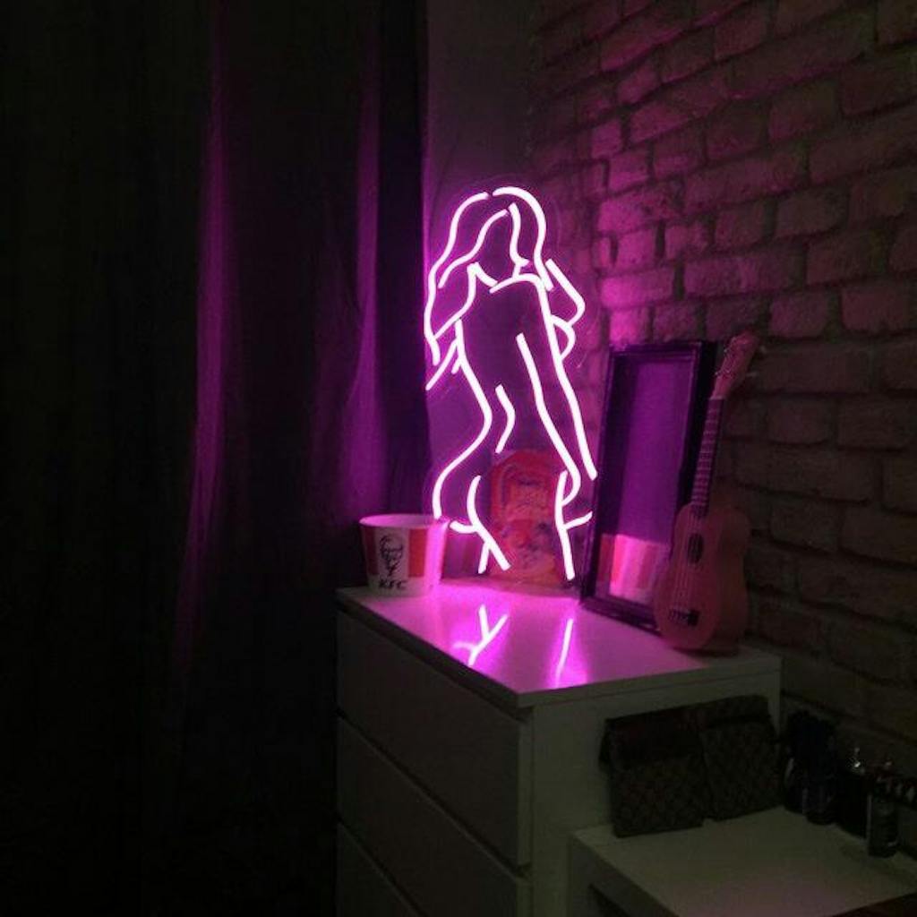 Lady Pose - LED Neon Sign, Sexy Lady Neon Signs Lady Back Neon Signs ...