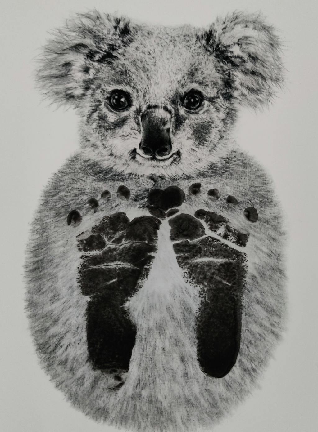 Personalised Baby Koala Footprint Kit Lucy Coggle