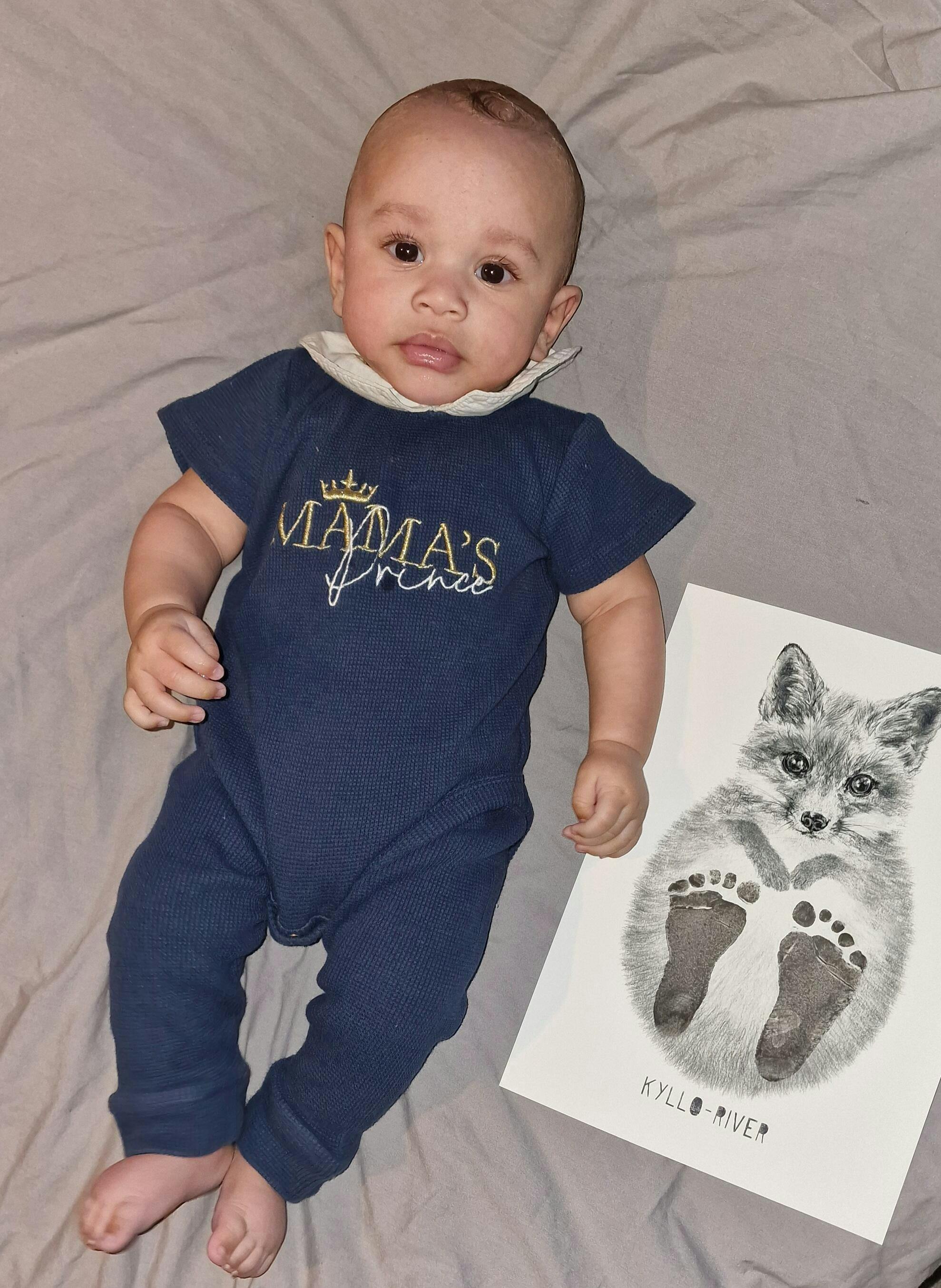 Personalised Baby Fox Footprint Kit Lucy Coggle