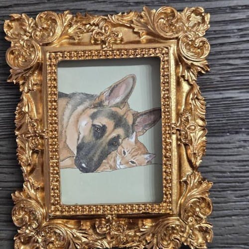 Personalized Pet Watercolor Frame Ornament