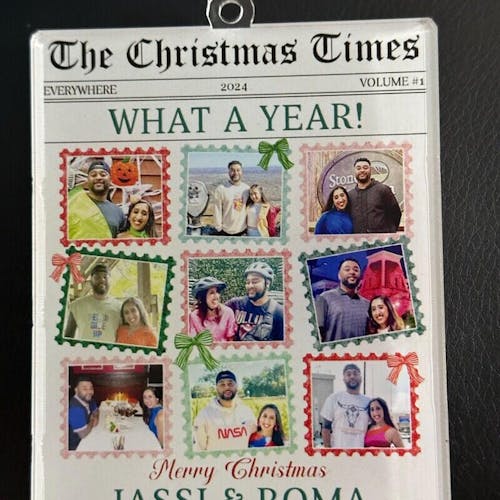 Personalized Photo What A Year Newspaper Acrylic Ornament