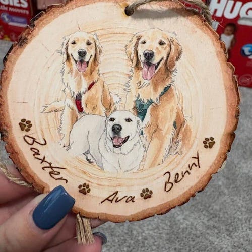 Personalized Hand-Painted Pet Portrait Ornament