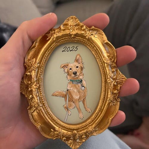 Personalized Watercolor Dog Photo Frame Ornament