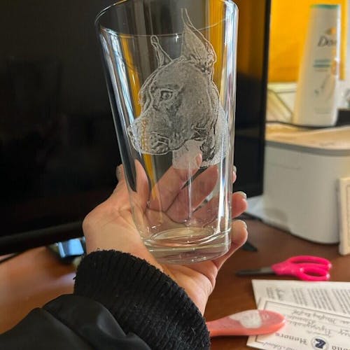 Custom Engraved Pint Glass with Your Dog's Photo
