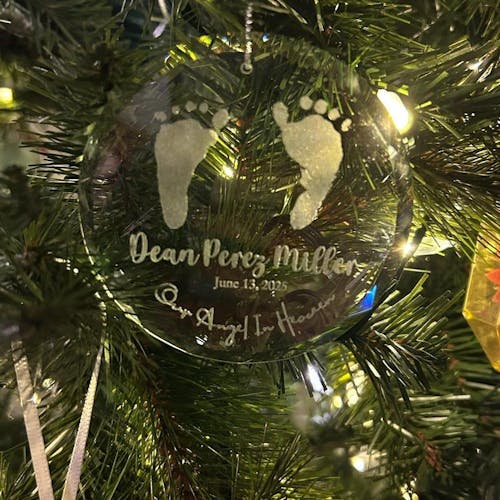 Personalized Infant Loss Memorial Glass Ornament