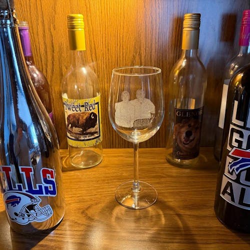 Personalized Stemless Wine Glass with Photo Engraved