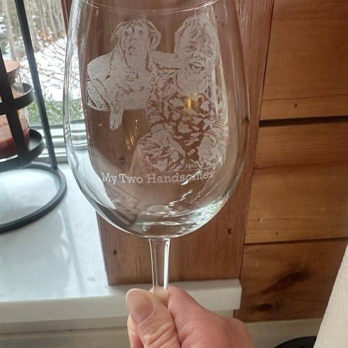 Personalized Stemless Wine Glass with Photo Engraved