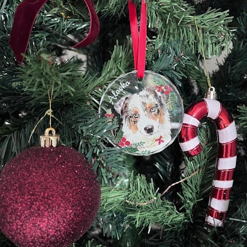 Personalized Watercolor Pet Portrait Ornament