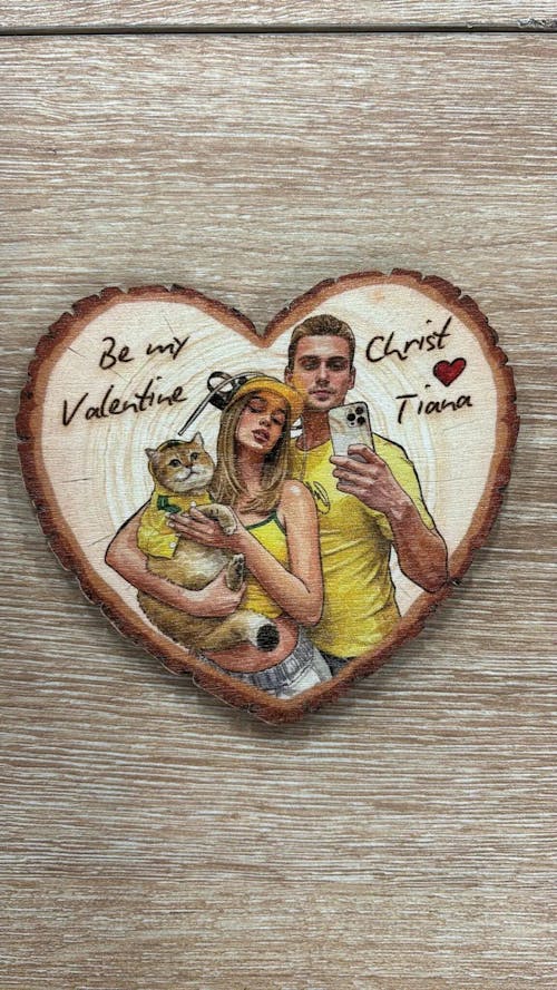 Personalized Watercolor Portrait Wooden Car Visor Clip