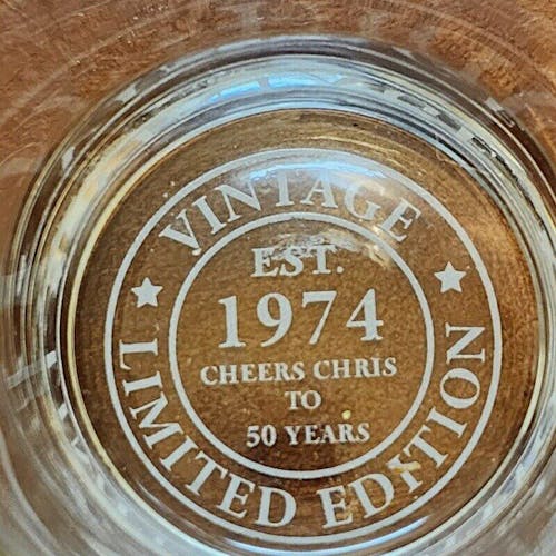 Engraved 50th Birthday Whiskey Glass