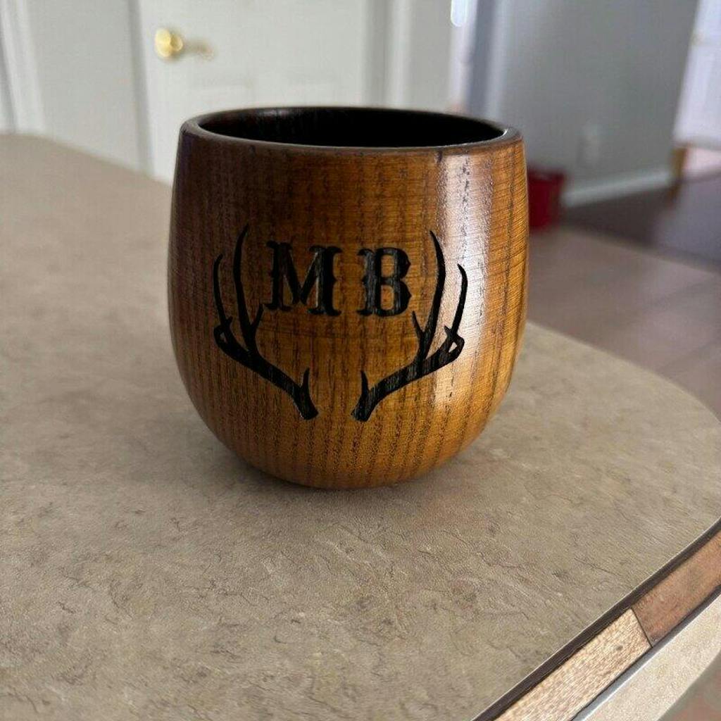 Personalized Groomsmen Wooden Whiskey Glass