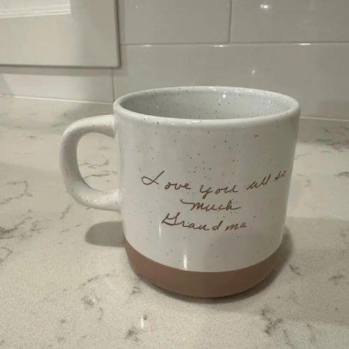 Personalized Mom Pottery Mug with Message
