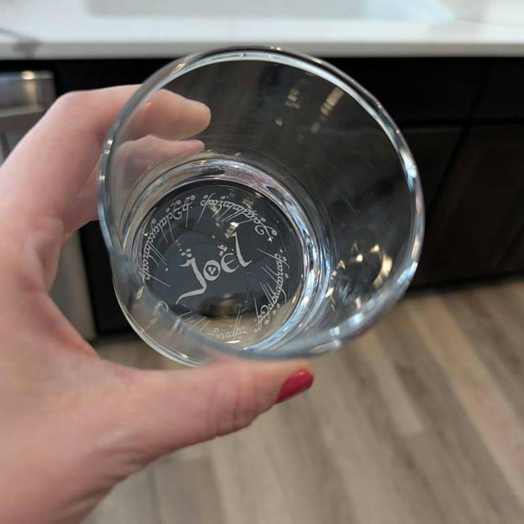 Personalized LOTR Crystal Whiskey Glass