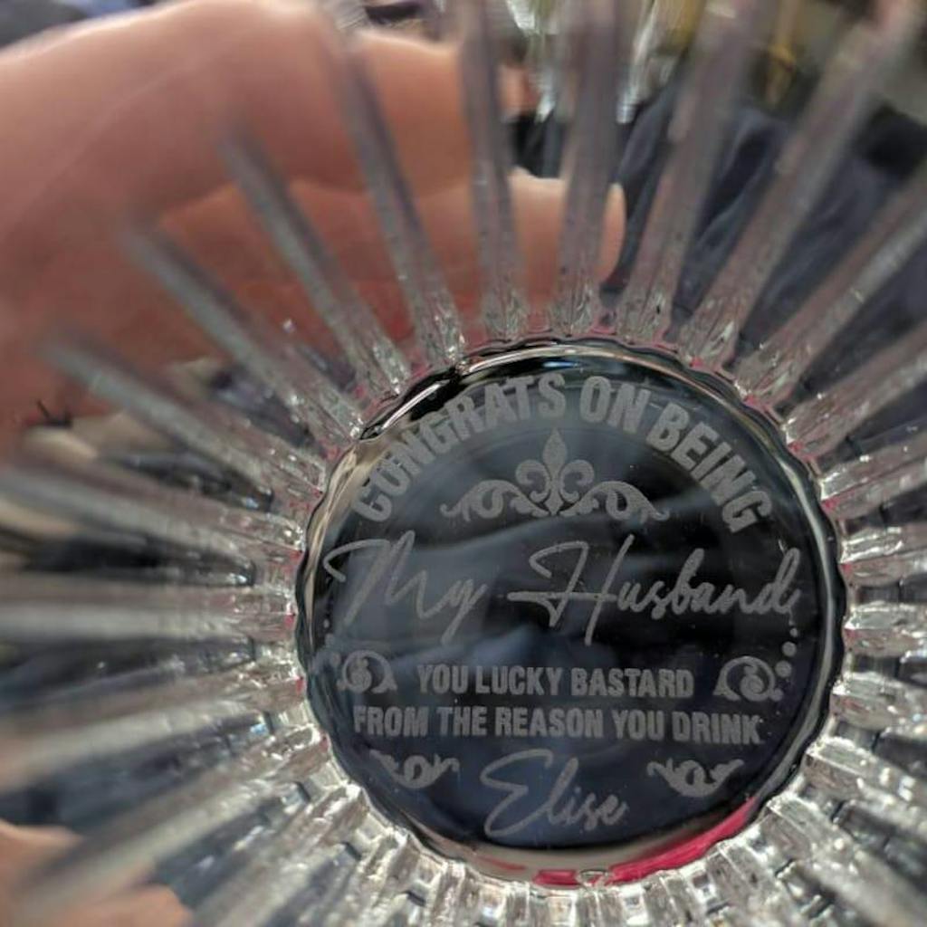 Congrats On Being My Husband Personalized Whiskey Glass
