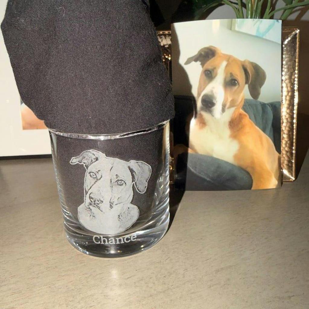 Dog Photo Personalized Whiskey Glass