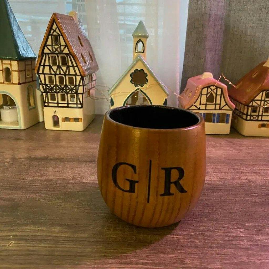 Personalized Groomsmen Wooden Whiskey Glass