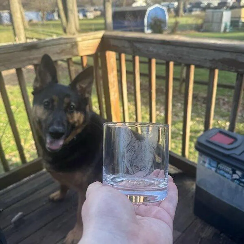 Dog Photo Personalized Whiskey Glass