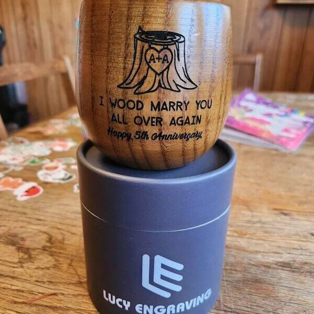 I Wood Marry You All Over Again Personalized Wooden Whiskey Glass