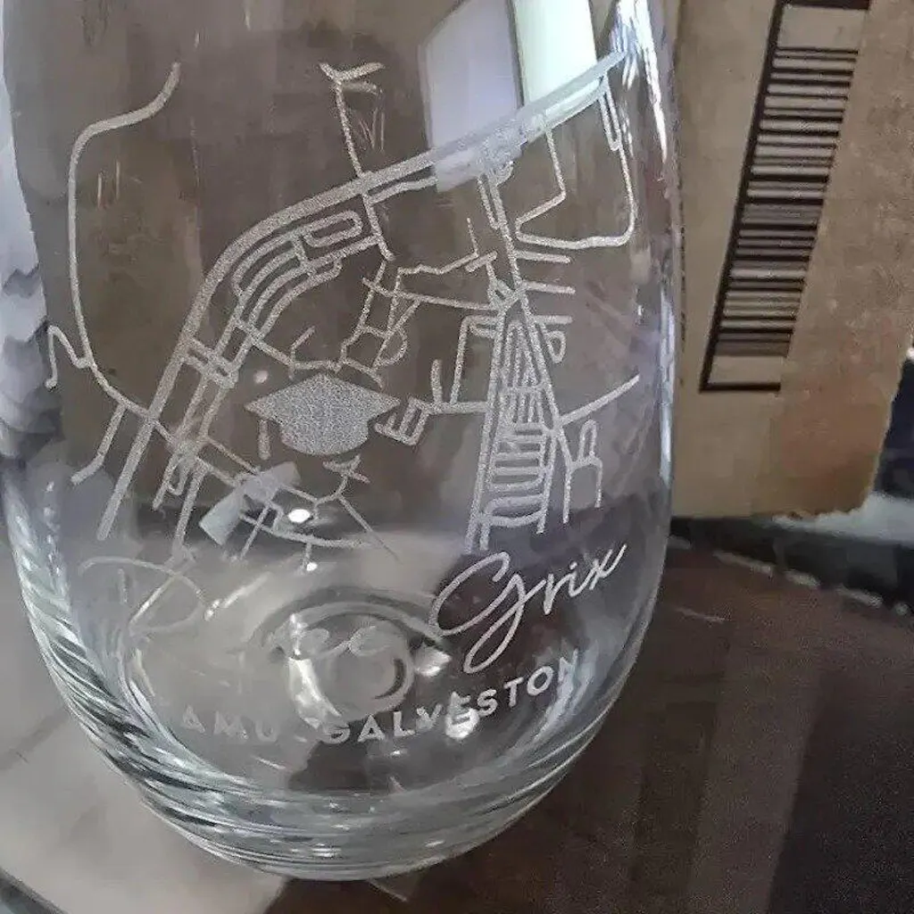 Custom Campus Map Graduation Wine Glass