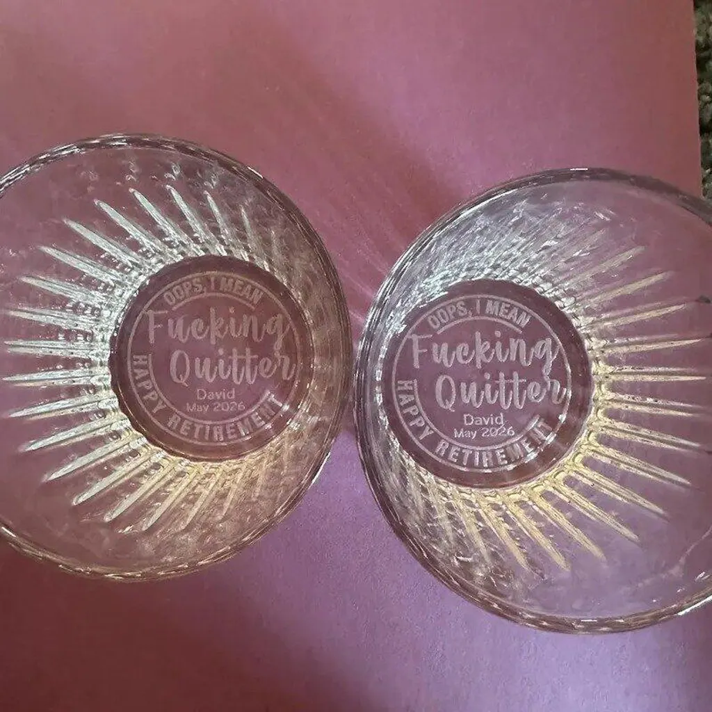 F*cking Quitter Personalized Retirement Whiskey Glass