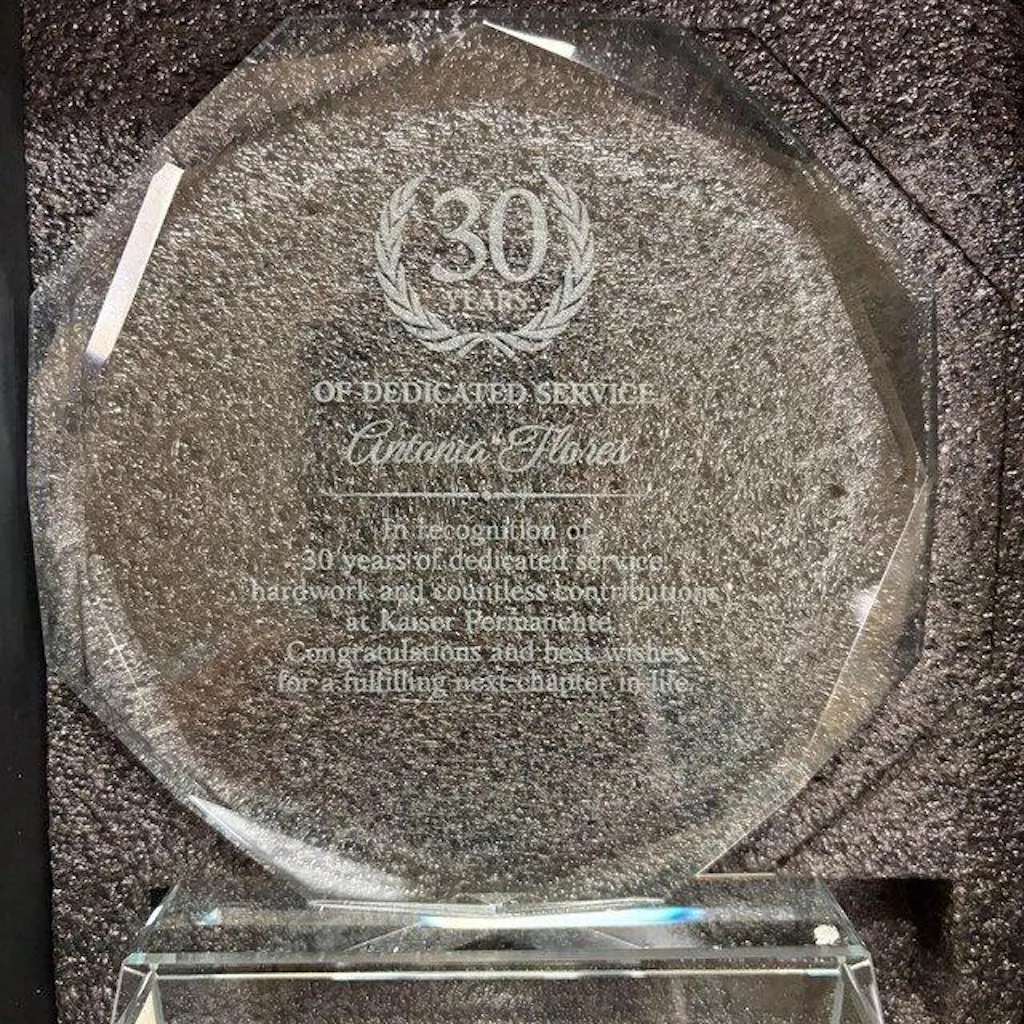 Personalized Employee Appreciation Crystal Award