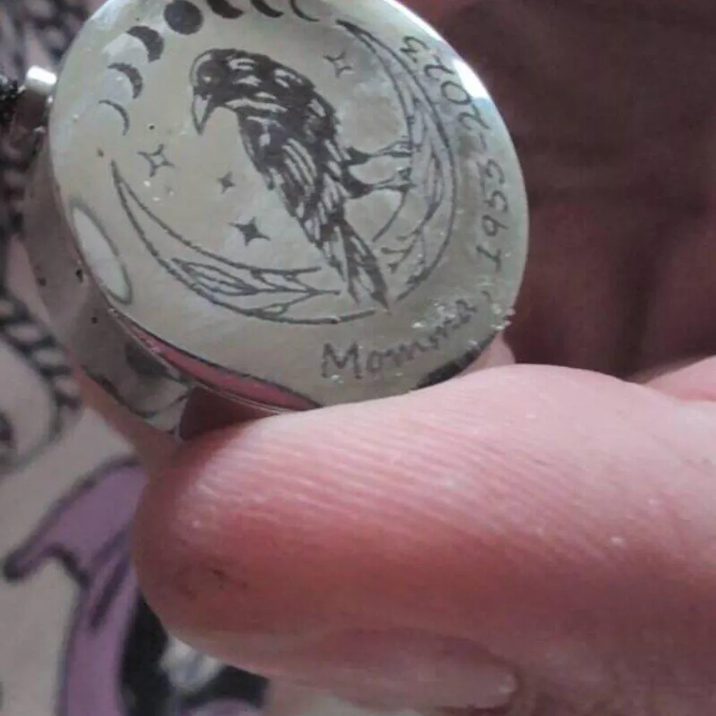 Personalized Moon Raven Urn Necklace