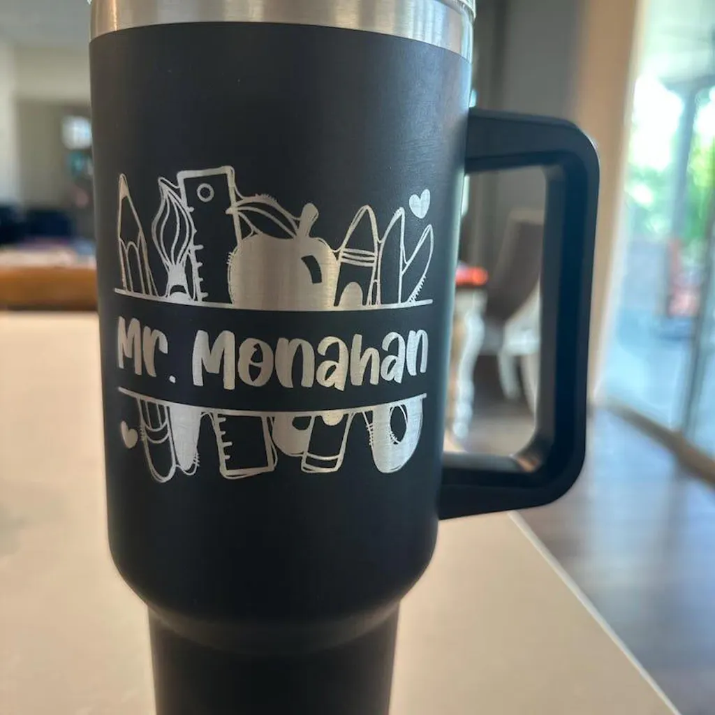 Personalized Teacher Appreciation 40oz Tumbler with Handle
