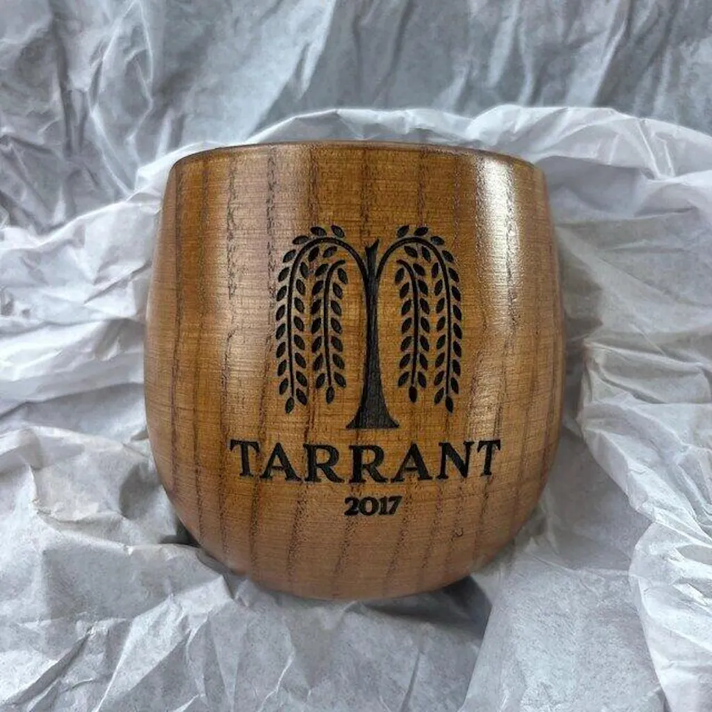 Personalized 9th Anniversary Wooden Whiskey Glass