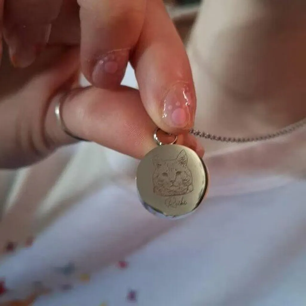 Personalized Cat Photo Heart Urn Necklace