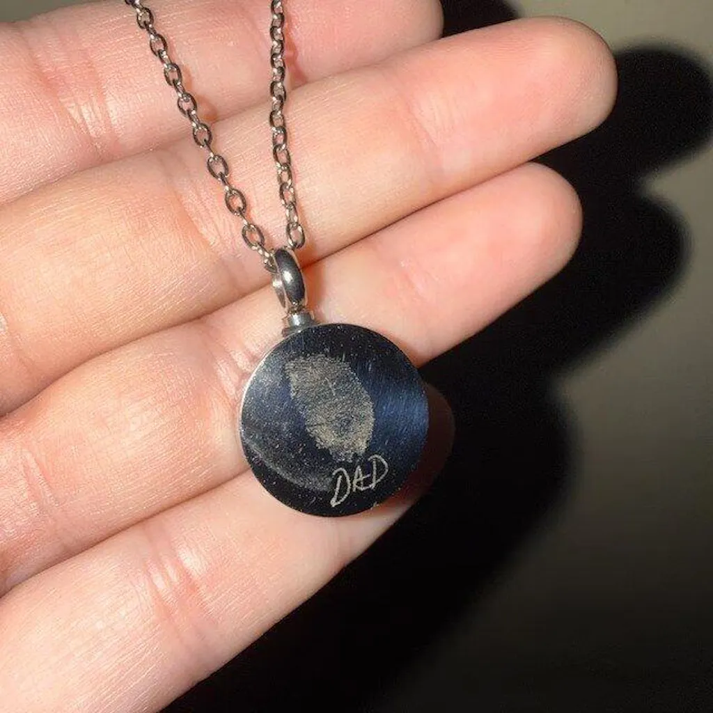 Personalized Fingerprint Memorial Urn Necklace