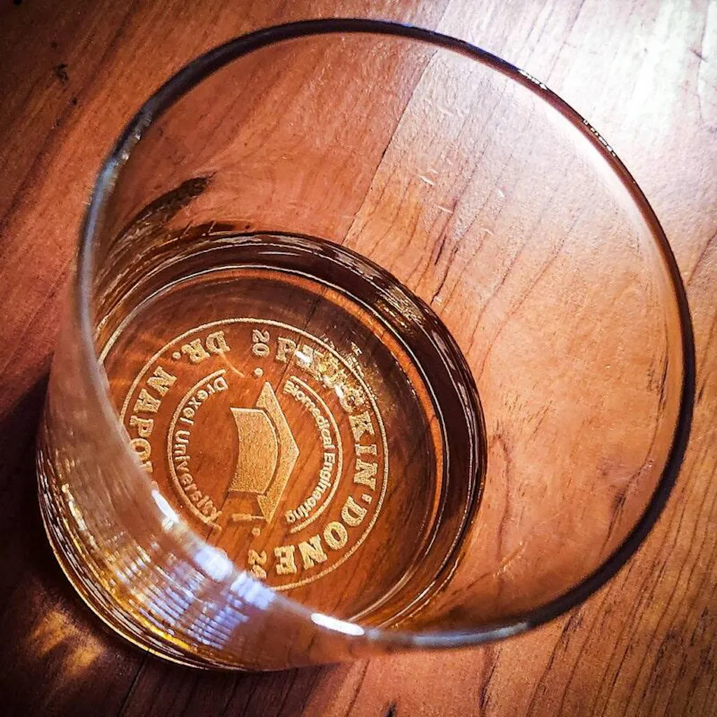 Personalized Funny PhD Graduation Whiskey Glass
