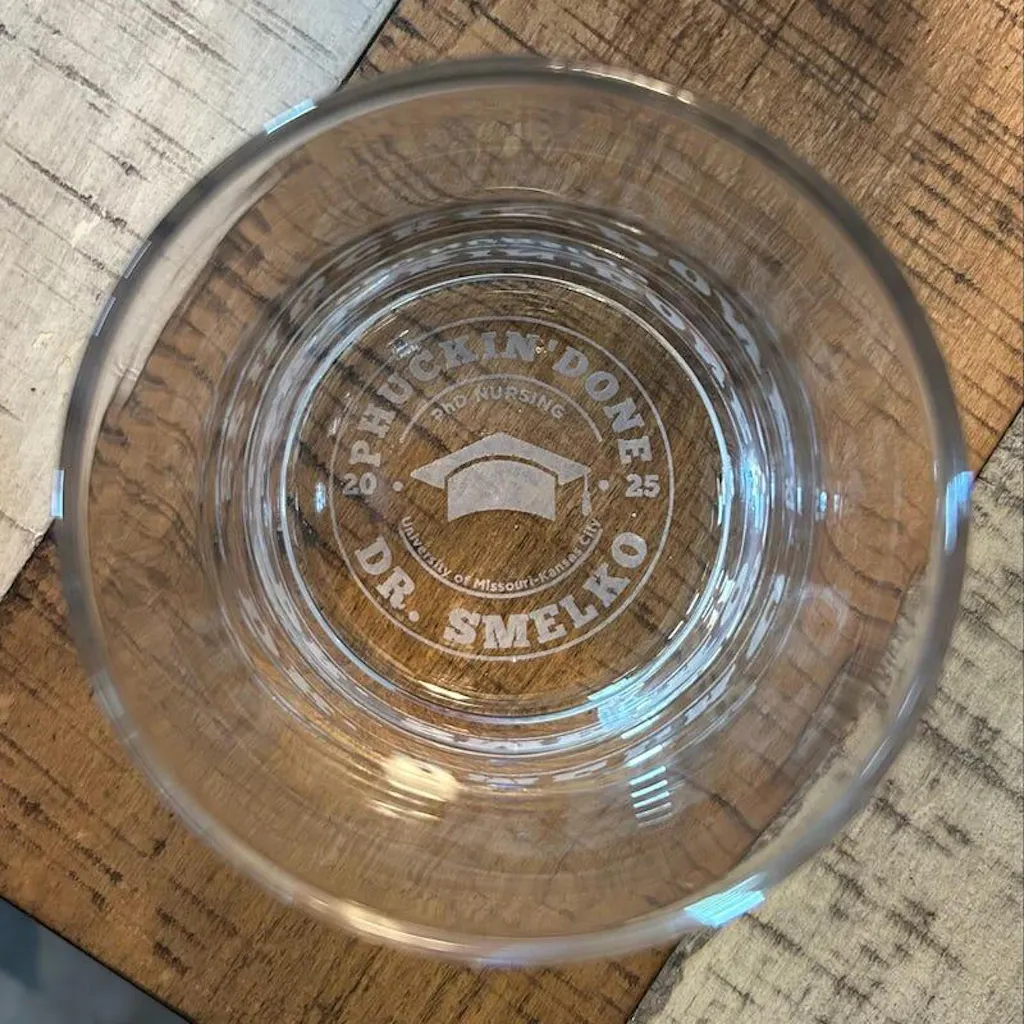 Personalized Funny PhD Graduation Whiskey Glass