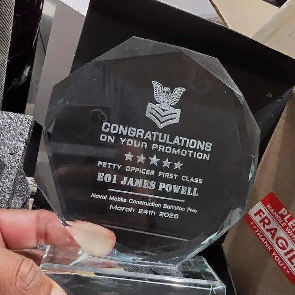 Personalized Army Promotion Award