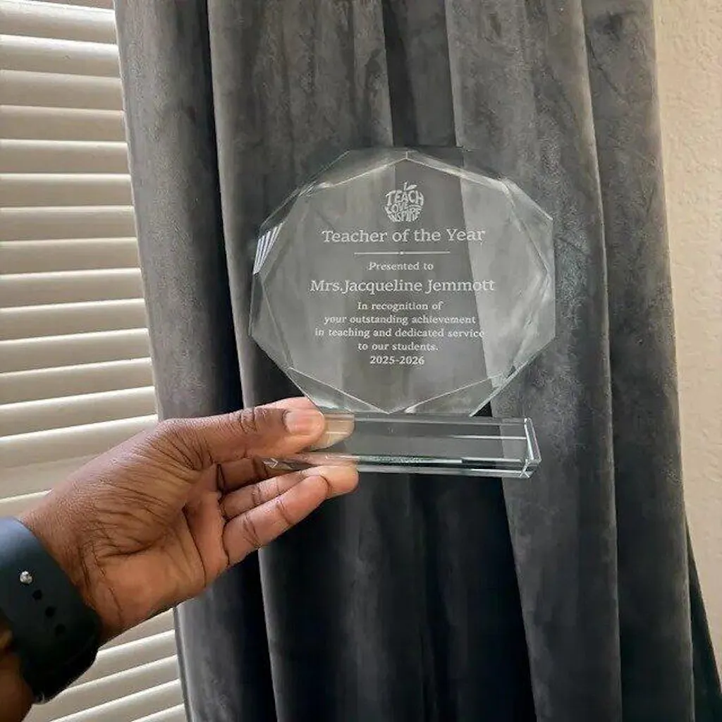 Personalized Teacher Appreciation Crystal Award
