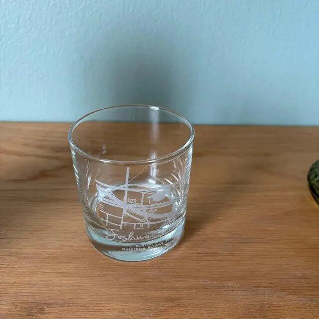 Custom Campus Map Graduation Whiskey Glass