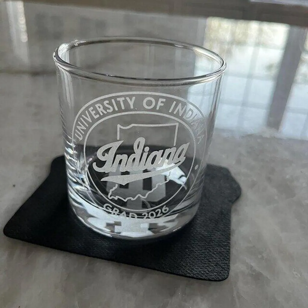 Personalized College Logo Whiskey Glass