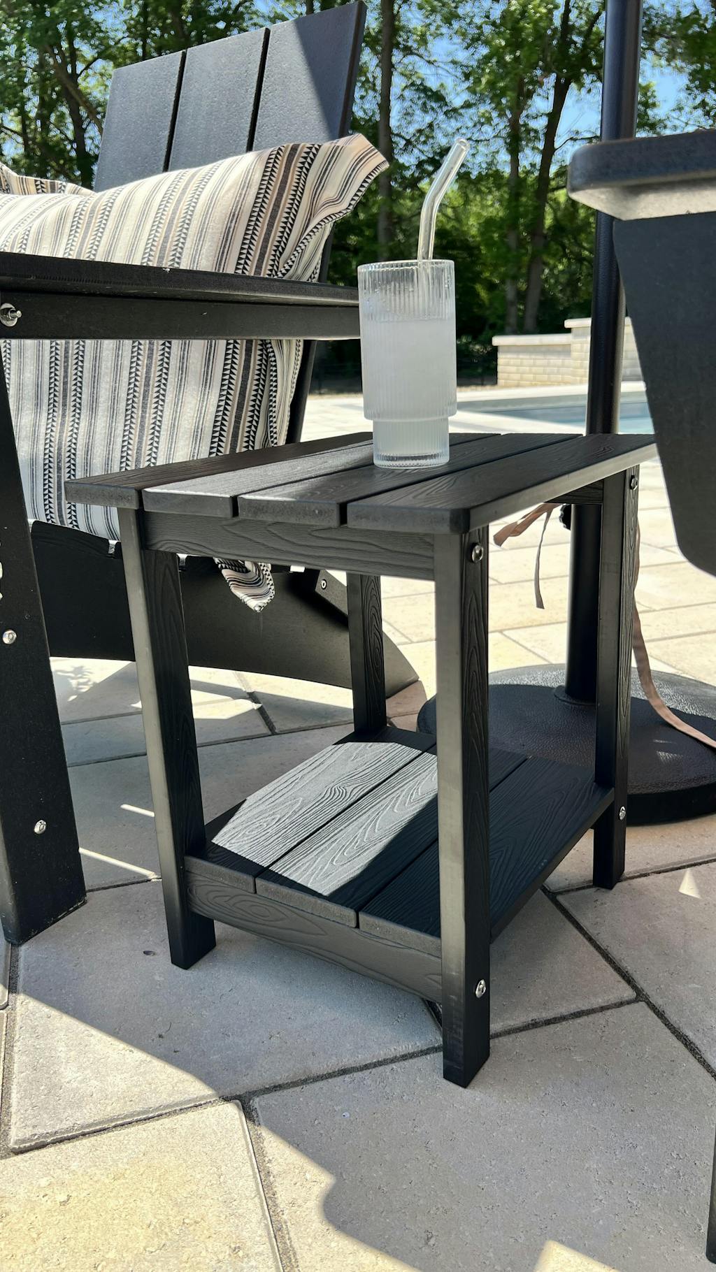 Poly Outdoor Patio Table Adirondack Side Table 2-Tier Frame — LUE BONA®