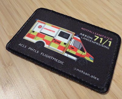 Personalisierbares Patch mit Klett – Eigenes Logo, Name, Flagge, QR Code, ab 1 Stück