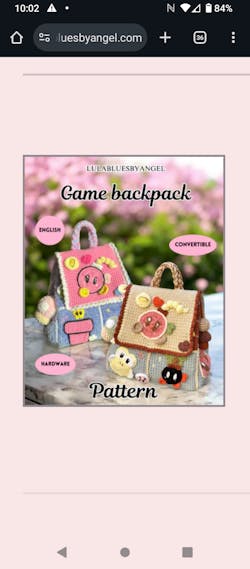 Game backpack crochet pattern