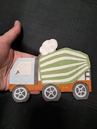 Set servetele Betoniera (20buc) 32x26cm Verde/albastru