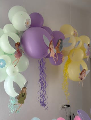 Ghirlanda de baloane pastel cu panglici (45 baloane)