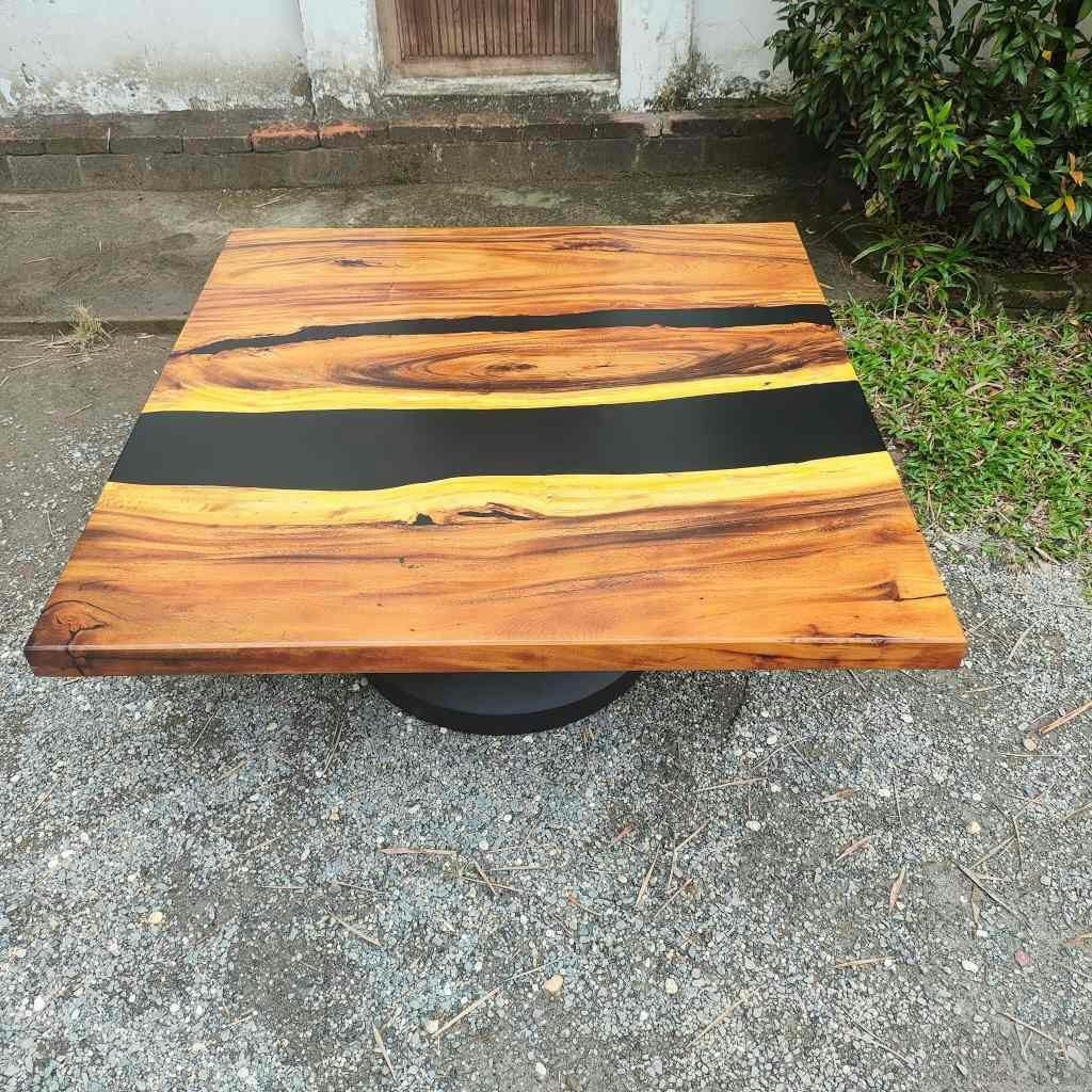 Square Epoxy Dining Table Top 19" x 19"
