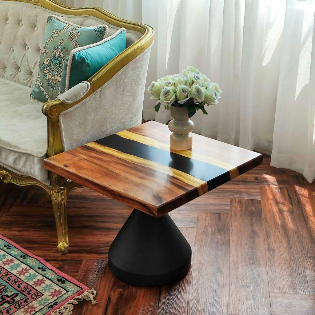 Square Black Epoxy CoffeeTable Top 23" x 23"